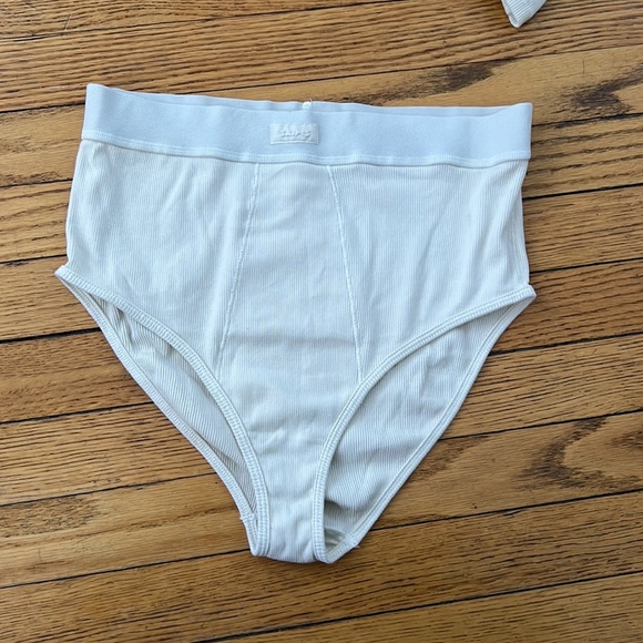 SKIMS Cotton Rib Tank & High Rise Brief Set in Bone - Picture 7 of 8